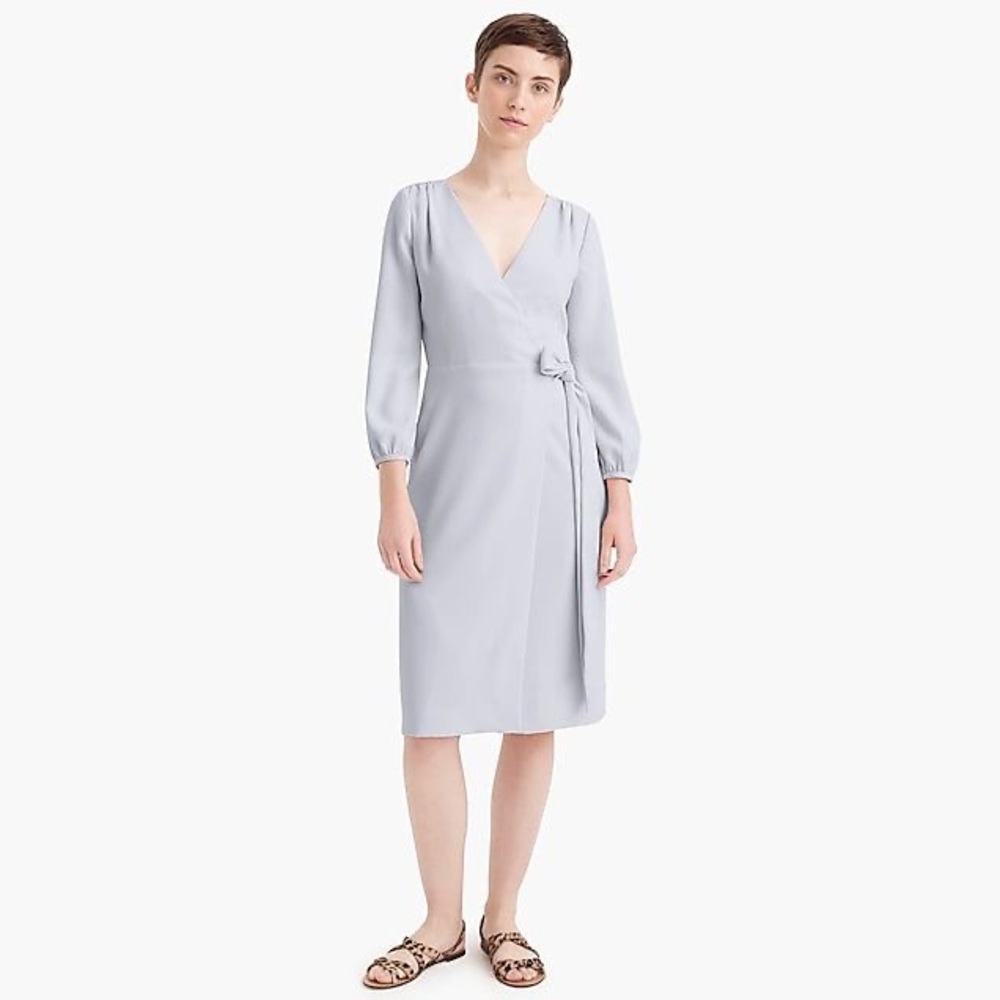 J.Crew light blue Wrap dress in 365 crepe size 4